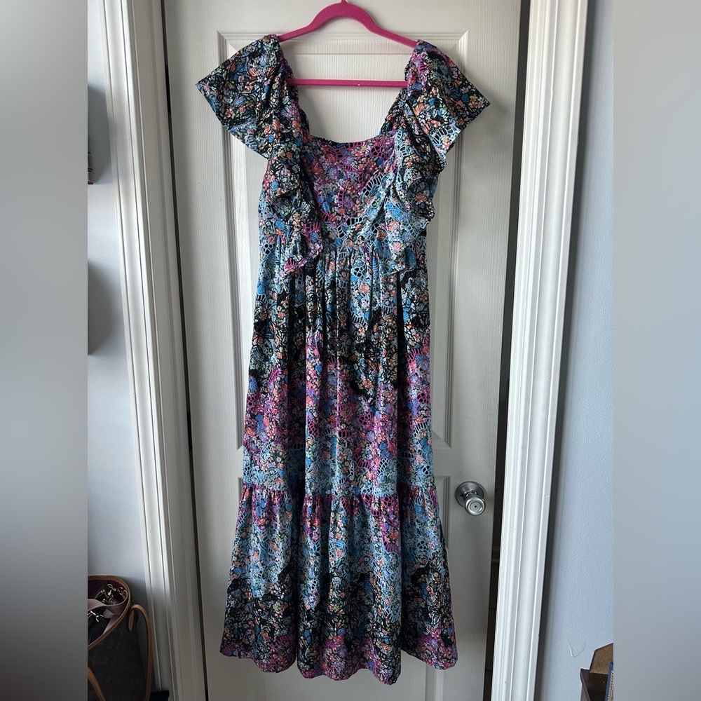 Anthropologie embroidered maxi dress